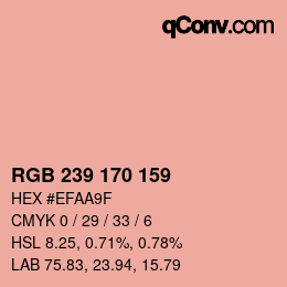 颜色代码: RGB 239 170 159 | qconv.com