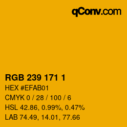 カラーコード: RGB 239 171 1 | qconv.com
