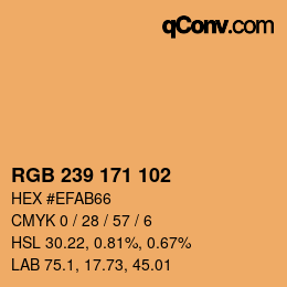 Color code: RGB 239 171 102 | qconv.com