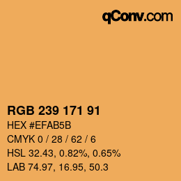 カラーコード: RGB 239 171 91 | qconv.com