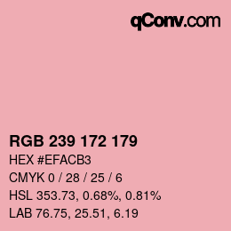 Color code: RGB 239 172 179 | qconv.com