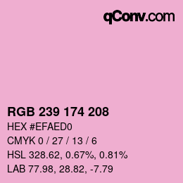 Color code: RGB 239 174 208 | qconv.com