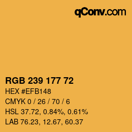 Color code: RGB 239 177 72 | qconv.com
