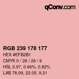 カラーコード: RGB 239 178 177 | qconv.com