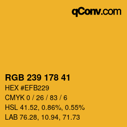 カラーコード: RGB 239 178 41 | qconv.com