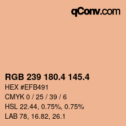 カラーコード: RGB 239 180.4 145.4 | qconv.com