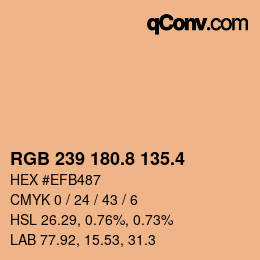 カラーコード: RGB 239 180.8 135.4 | qconv.com