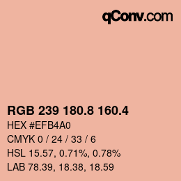 カラーコード: RGB 239 180.8 160.4 | qconv.com