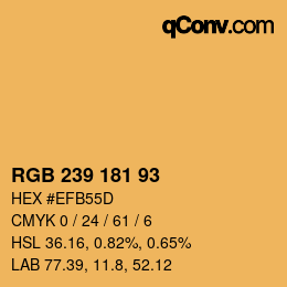 Color code: RGB 239 181 93 | qconv.com