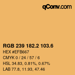 カラーコード: RGB 239 182.2 103.6 | qconv.com