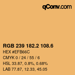 カラーコード: RGB 239 182.2 108.6 | qconv.com