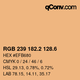 カラーコード: RGB 239 182.2 128.6 | qconv.com