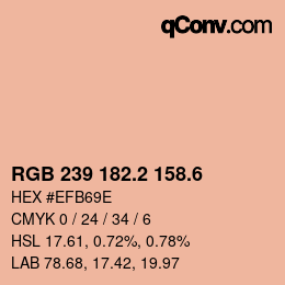 カラーコード: RGB 239 182.2 158.6 | qconv.com