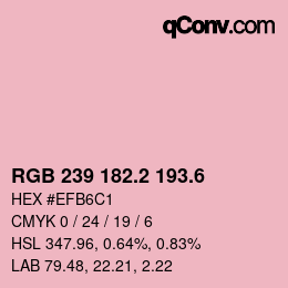 カラーコード: RGB 239 182.2 193.6 | qconv.com