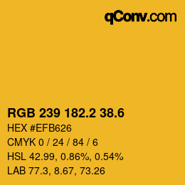 カラーコード: RGB 239 182.2 38.6 | qconv.com