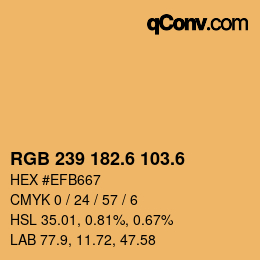 カラーコード: RGB 239 182.6 103.6 | qconv.com
