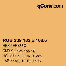 カラーコード: RGB 239 182.6 108.6 | qconv.com