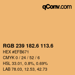 カラーコード: RGB 239 182.6 113.6 | qconv.com