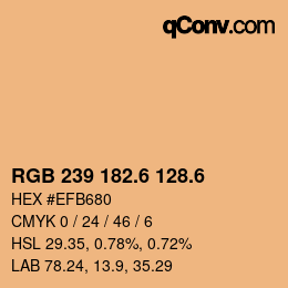 カラーコード: RGB 239 182.6 128.6 | qconv.com