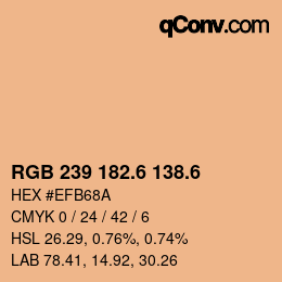 カラーコード: RGB 239 182.6 138.6 | qconv.com