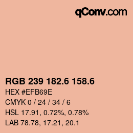 カラーコード: RGB 239 182.6 158.6 | qconv.com