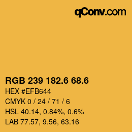 カラーコード: RGB 239 182.6 68.6 | qconv.com