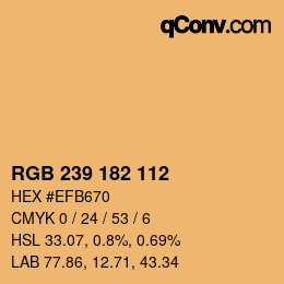 Color code: RGB 239 182 112 | qconv.com