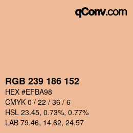 Color code: RGB 239 186 152 | qconv.com