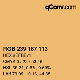 Color code: RGB 239 187 113 | qconv.com