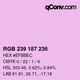 カラーコード: RGB 239 187 236 | qconv.com