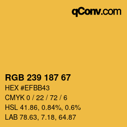 カラーコード: RGB 239 187 67 | qconv.com