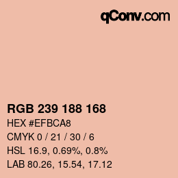 Color code: RGB 239 188 168 | qconv.com