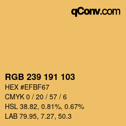 Código de color: RGB 239 191 103 | qconv.com