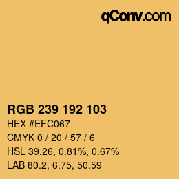 Color code: RGB 239 192 103 | qconv.com