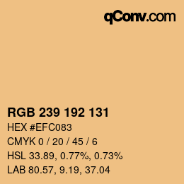 Code couleur: RGB 239 192 131 | qconv.com