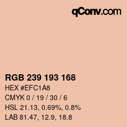 Color code: RGB 239 193 168 | qconv.com