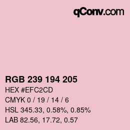 Código de color: RGB 239 194 205 | qconv.com