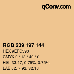 Farbcode: RGB 239 197 144 | qconv.com