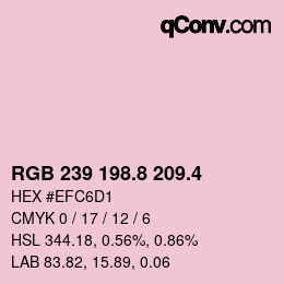 カラーコード: RGB 239 198.8 209.4 | qconv.com