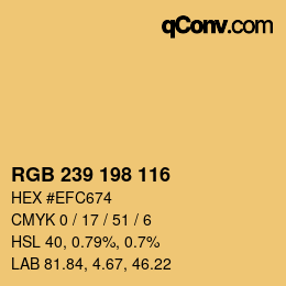 Color code: RGB 239 198 116 | qconv.com