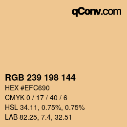カラーコード: RGB 239 198 144 | qconv.com