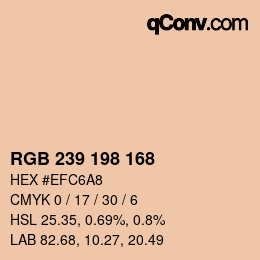 カラーコード: RGB 239 198 168 | qconv.com