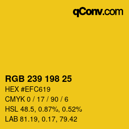 Color code: RGB 239 198 25 | qconv.com