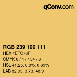Color code: RGB 239 199 111 | qconv.com