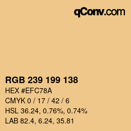 カラーコード: RGB 239 199 138 | qconv.com