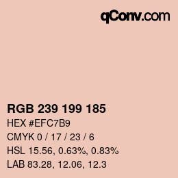 Color code: RGB 239 199 185 | qconv.com