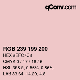 Color code: RGB 239 199 200 | qconv.com