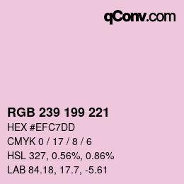 Color code: RGB 239 199 221 | qconv.com