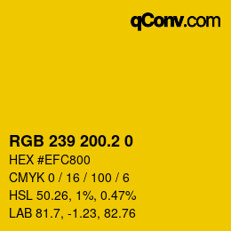 カラーコード: RGB 239 200.2 0 | qconv.com