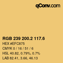 カラーコード: RGB 239 200.2 117.6 | qconv.com